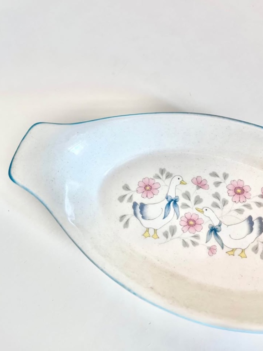Vintage Country Goose Baking Dish Cottagecore Kitchen Geese